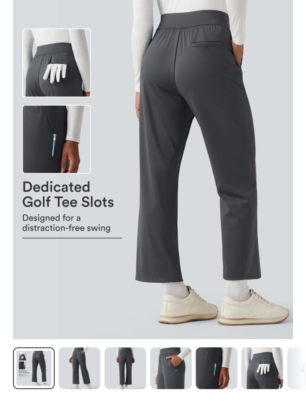 HALARA Straight-Leg Golf Pants in Charcoal